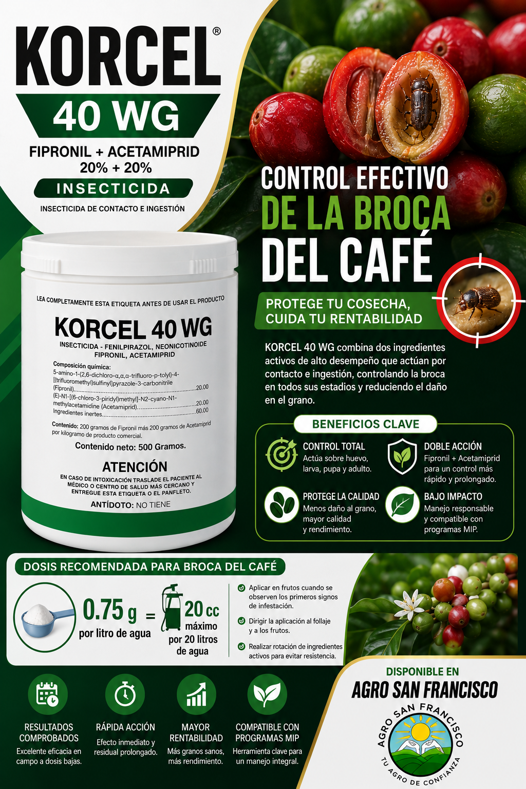 KORCEL 40 WG disponible en Honduras