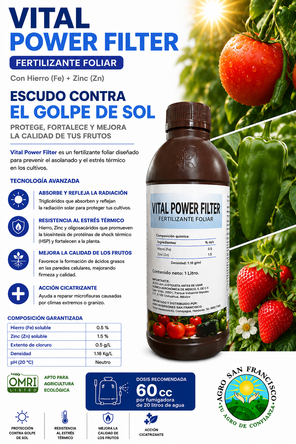 Vital Power Filter disponible en Honduras